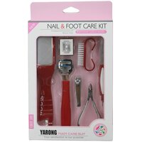 Изображение  Manicure and pedicure tool set HR-B5 7in1, raspberry