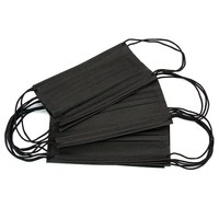 Изображение  Medical masks 10 pcs disposable three-layer in a package, black