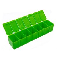 Изображение  Pill box with 7 compartments 13x3 cm, green