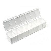 Изображение  Pill box for rhinestones with 7 compartments 13x3 cm, white