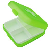 Изображение  Pill box for decoration with 4 compartments, green
