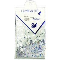 Изображение  Rhinestones + broths for manicure Lilly Beaute with glitter hearts
