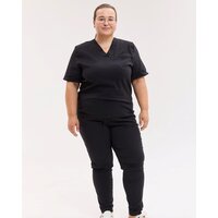 Зображення  Медичний хірургічний костюм жіночий Марсель чорний +SIZE р. 60, "БІЛИЙ ХАЛАТ" 499-321-708, Розмір: 60, Колір: чорний