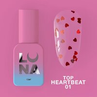 Изображение  Топ для гель-лака LUNAMoon Top Heartbeat 01, 13 мл, Объем (мл, г): 13, Вариант: 01