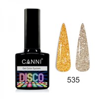 Изображение  Светоотражающий гель-лак Disco CANNI №535 Золото, 7,3 мл, Цвет №: 535