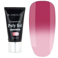 Изображение  Термо полигель Lilly Beaute Temperature Poly Gel 30 мл, № 01 светло-розовый в лиловый