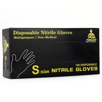 Изображение  Перчатки нитриловые неопудренные черные Tomik 100 шт, S, Размер перчаток: S