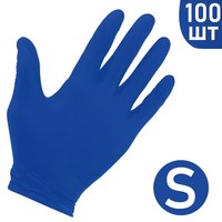 Изображение  Перчатки нитриловые неопудренные синие 100 шт, S