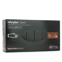 Изображение  Перчатки нитриловые Mercator Medical nitrylex 100 шт, XL Черные, Размер перчаток: XL