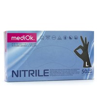 Зображення  Рукавички нітрилові MediOK 100 шт, L Чорні, Розмір рукавичок: L