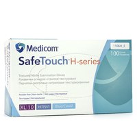 Изображение  Перчатки нитриловые Medicom Safe Touch H - series 100 шт, XL Синие