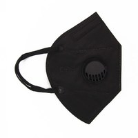 Изображение  Защитная маска для лица KN 95 с клапаном 1 шт, черная