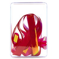 Изображение  Narrow holographic foil for nail art in plastic packaging, red