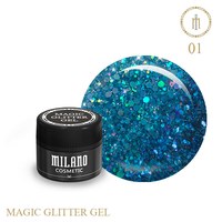 Изображение  Gel with glitter Magic Milano No. 01
