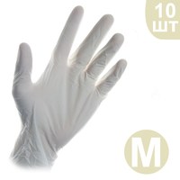 Изображение  Powdered white latex gloves 10 pcs, M, Glove size: M