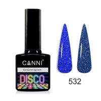 Зображення  Світловідбивний гель-лак Disco CANNI №532 Синя блакить, 7,3 мл, Цвет №: 532