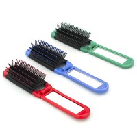 Изображение  Folding massage comb with YRE mirror, assorted colors
