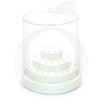 Изображение  A round stand with a lid - a container for cutters (bits), for 48 cells S White