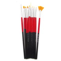 Изображение  Set of brushes for manicure 10 pcs burgundy-black