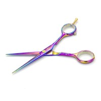 Изображение  Ножницы для стрижки ESTET фиолетовый хамелеон с цветком 5.5