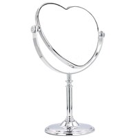 Изображение  Cosmetic mirror double-sided silver heart 16x15 cm