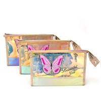 Изображение  Косметичка - сумочка прозрачная бабочка К 55, цвет в ассортименте