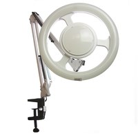 Изображение  Table lamp on a clamp white E27 + LED ring lamp