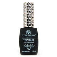 Изображение  Milk top for nails Global Fashion 12 ml Milk Top Сoat Non-Cleanser Diamond