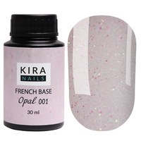 Изображение  Kira Nails French Base Opal 001 (опал), 30 мл