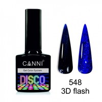 Зображення  Світловідбивний гель-лак Disco 3D flash CANNI №548 королівський синій, 7,3мл, Цвет №: 548