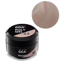 Изображение  Polygel for nail extension GGA Professional Polygel 30 ml, № 03 Light Baige Shimmer, Volume (ml, g): 30, Color No.: 3