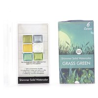 Изображение  Акварельные краски с шиммером Global Fashion Grass Green № 3