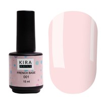 Зображення  Kira Nails French Base 001 (ніжно-рожевий), 15 мл, Об'єм (мл, г): 15, Цвет №: 001