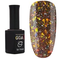 Зображення  Світловідбивний гель лак GGA Galaxy Reflective 10 мл №01, ніжно-золотий, Цвет №: 001