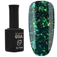Зображення  Світловідбивний гель лак GGA Galaxy Reflective 10 мл №04, зелений, Колір №: 004