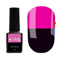 Изображение  Термо гель-лак Kira Nails №T01 (темно-баклажановый, при нагревании темная фуксия), 6 мл, Цвет №: 001