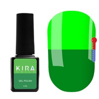 Изображение  Термо гель-лак Kira Nails №T24 (травяной зеленый, при нагревании кислотный лаймовый), 6 мл, Цвет №: 024