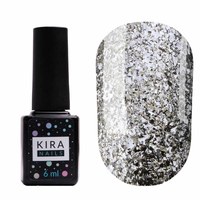 Зображення  Гель-лак Kira Nails Shine Bright №001 (срібло з блискітками), 6 мл, Цвет №: 001