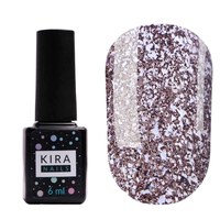 Изображение  Gel Polish Kira Nails Shine Bright No. 004 (dark silver with small red sparkles), 6 ml, Color No.: 4