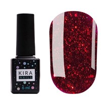 Изображение  Гель-лак Kira Nails Shine Bright №011 (темно-красный с блестками), 6 мл, Цвет №: 011