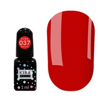 Изображение  Gel Polish Kira Nails Mini No. 037 (bright red, enamel), 1 ml, Color No.: 37