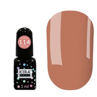 Зображення  Гель-лак Kira Nails Mini №114 (рожево-коричневий, емаль), 1 мл, Колір №: 114