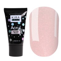 Изображение  Акрил-гель (полигель) для наращивания Kira Nails Acryl Gel Glitter Peach, 30 г