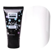 Зображення  Акрил-гель (полігель) для нарощування Kira Nails Acryl Gel - White, 30 г