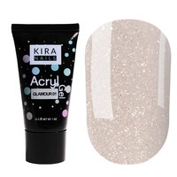 Зображення  Акрил-гель (полігель) для нарощування Kira Nails Acryl Gel Glamour 01, 30 г