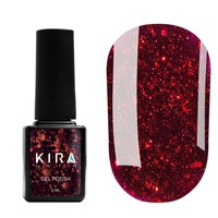 Изображение  Gel Polish Kira Nails Shine Bright No. 011 (dark red with sparkles), 6 ml, Color No.: 11