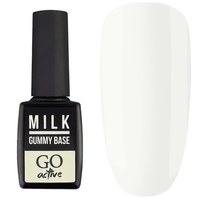 Изображение  База для геля и гель-лака GO Active Gummy Base Coat 10 мл № 002 Milk, Объем (мл, г): 10, Цвет №: 002