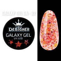 Изображение  Глиттерный гель Designer Galaxy Gel с блестками 10 мл, № 2, Объем (мл, г): 10, Цвет №: 002