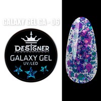 Изображение  Глиттерный гель Designer Galaxy Gel с блестками 10 мл, № 6, Объем (мл, г): 10, Цвет №: 006