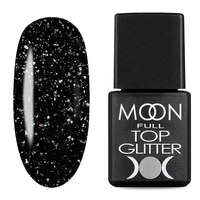 Зображення  Глітерний топ для гель-лаку Moon Full Glitter No Wipe Top 8 мл, № 03 Silver, Об'єм (мл): 8, Колір №: 003